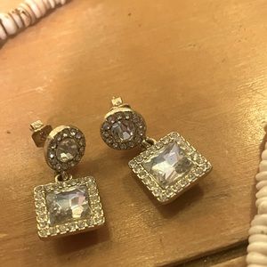 Gold holiday dangle earrings